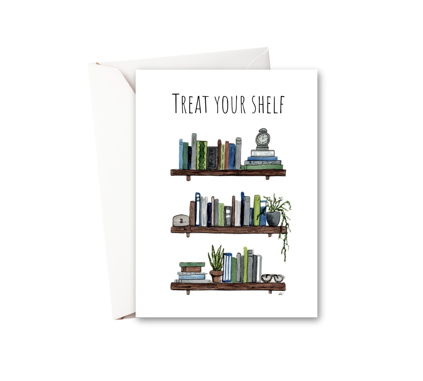 Treat Your Shelf Watercolor Greeting Card