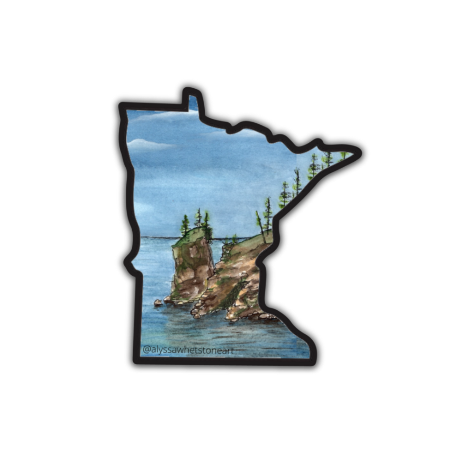 North Shore Tettegouche Cliff - Vinyl Decal Sticker