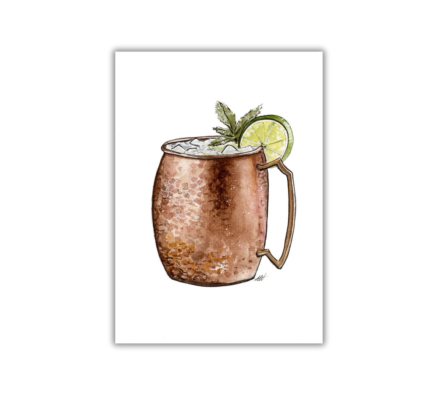 Moscow Mule - Pen and Watercolor Archival Art Print