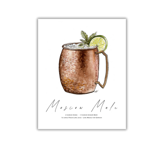 Moscow Mule - Pen and Watercolor Archival Art Print