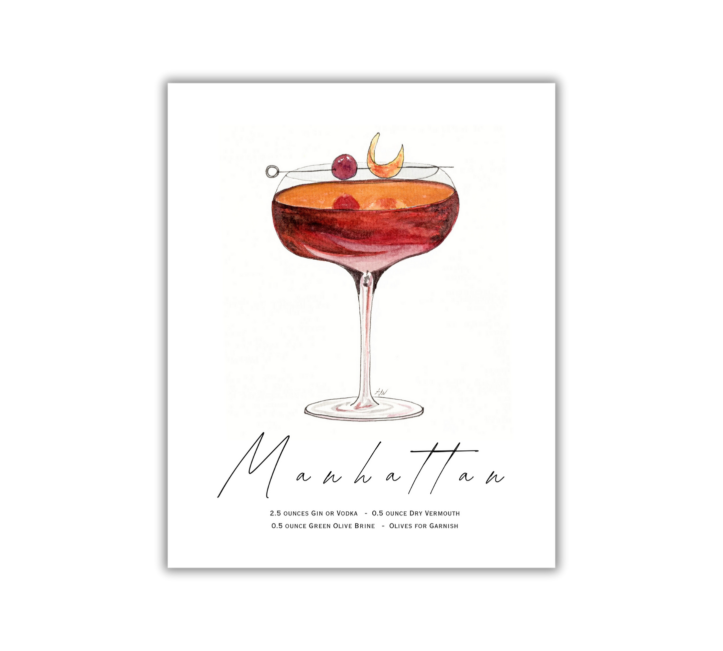 Manhattan - Pen and Watercolor Archival Art Print