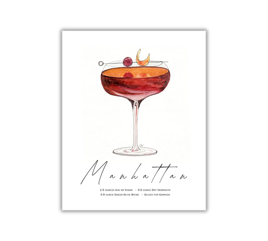 Manhattan - Pen and Watercolor Archival Art Print