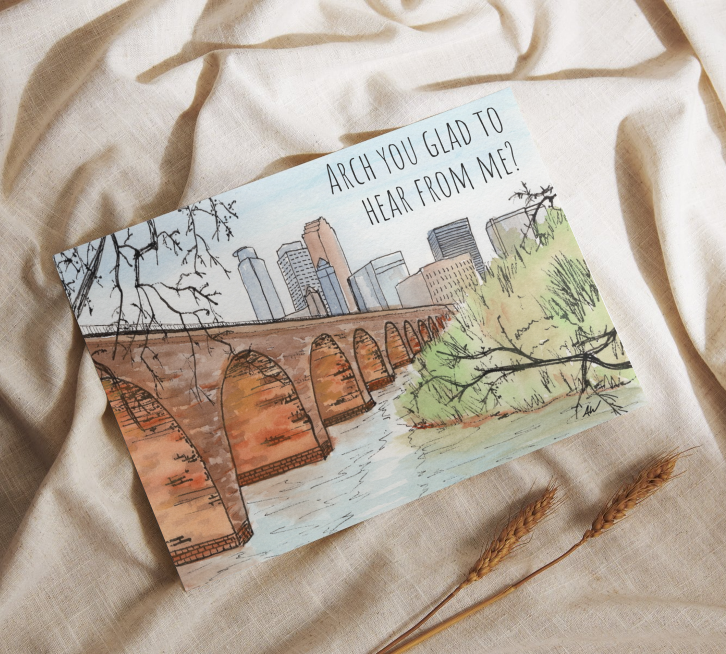 Arch you Glad Watercolor Greeting Card