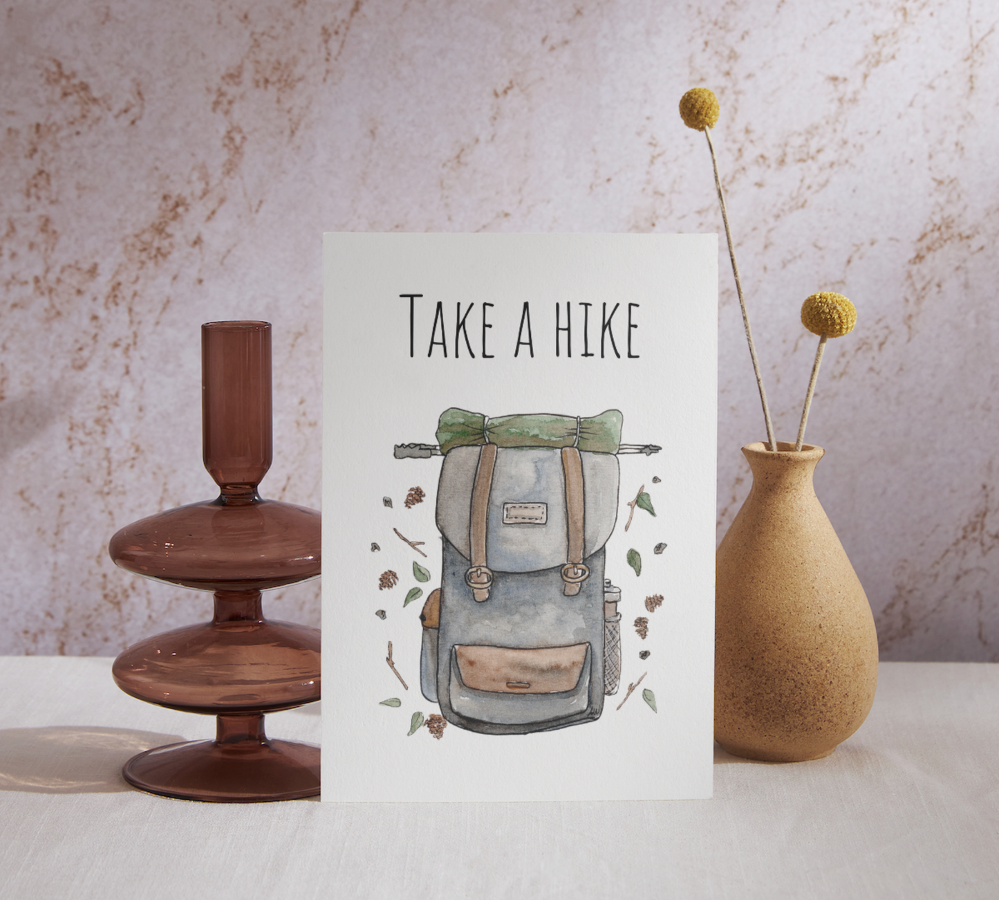 Take a Hike - Watercolor Greeting Card