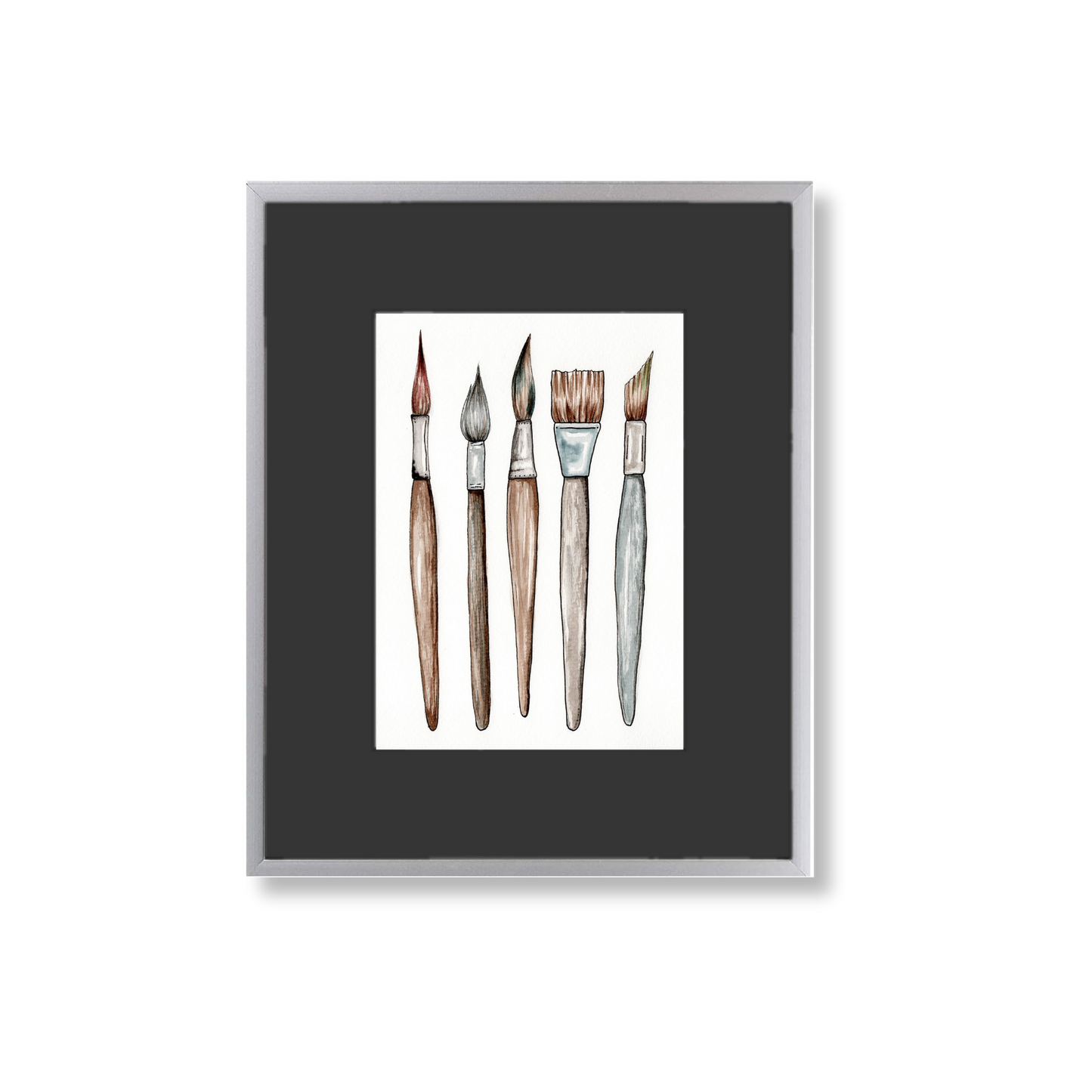 Paint Brushes - Framed Original Watercolor Painting