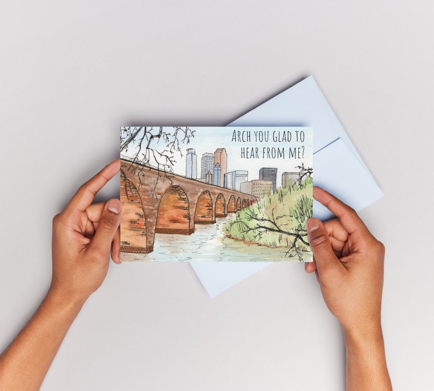 Arch you Glad Watercolor Greeting Card