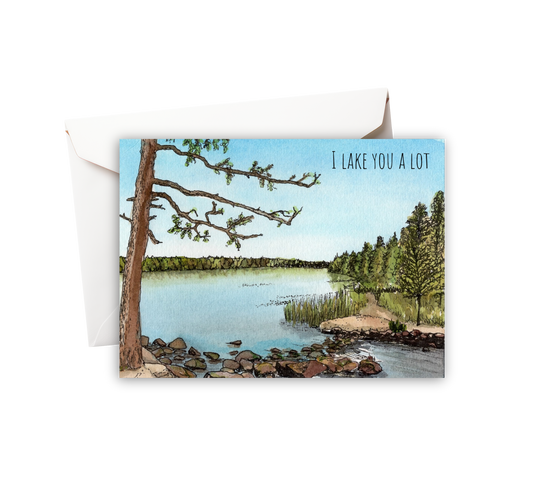 I Lake You a Lot Watercolor Greeting Card