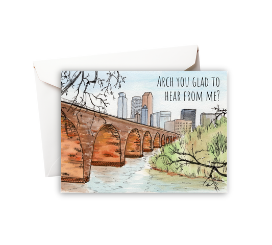 Arch you Glad Watercolor Greeting Card