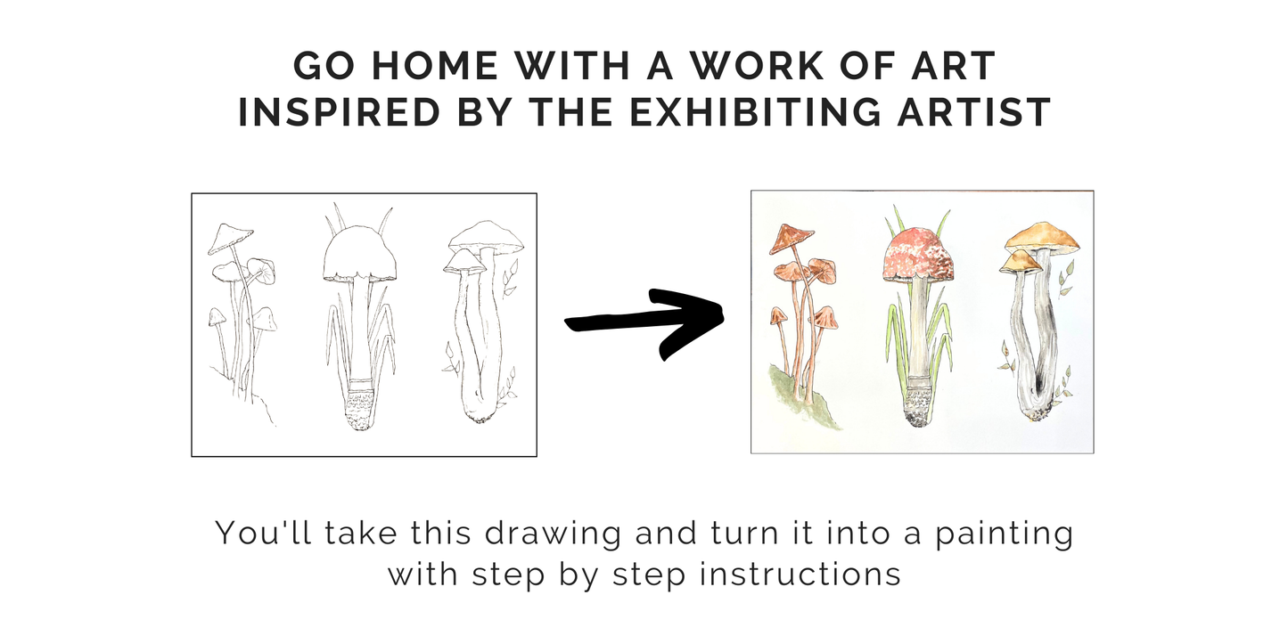 Botanical Mushrooms in Watercolor Event Tickets - January 16th