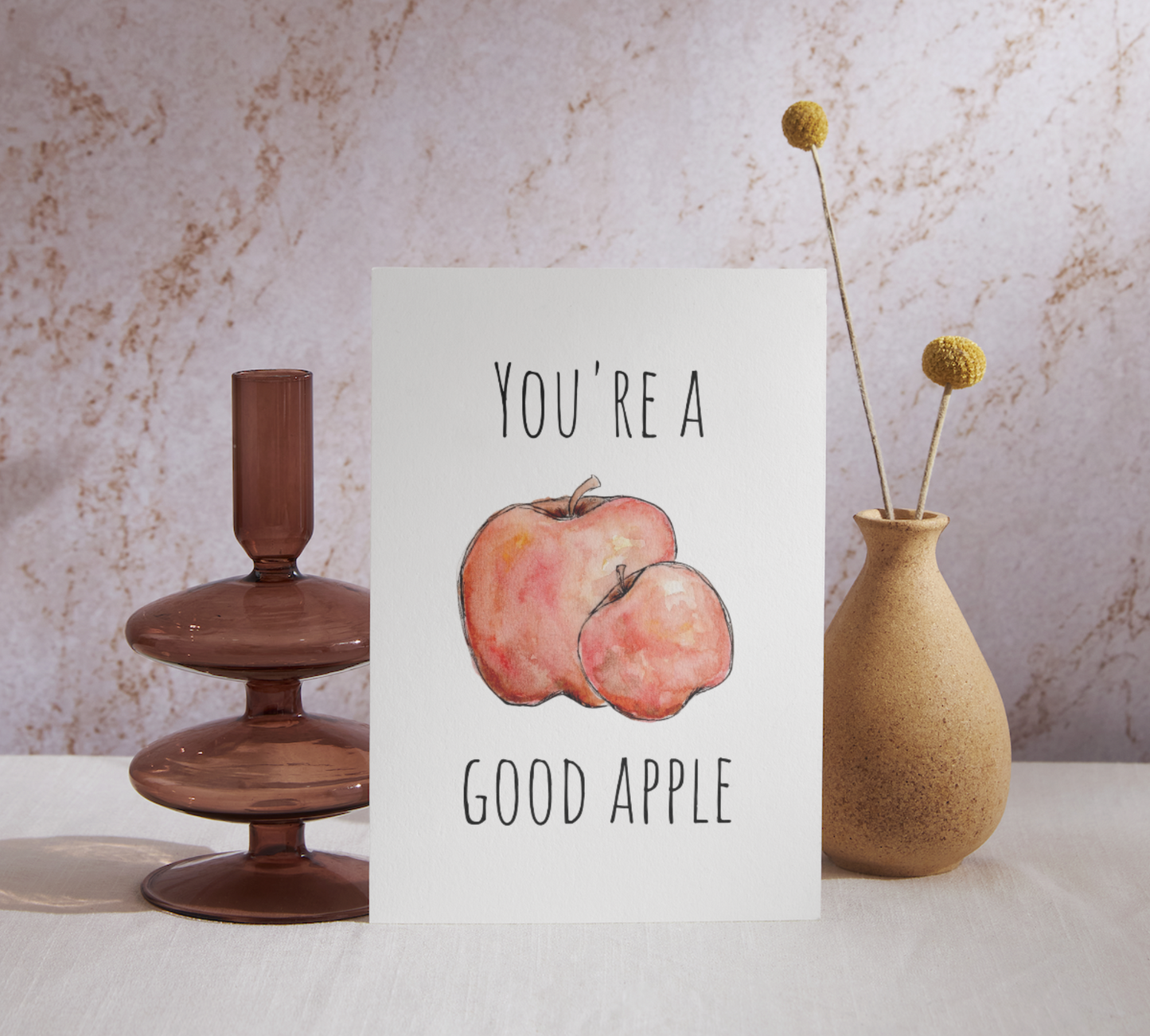 Good Apple Watercolor Greeting Card