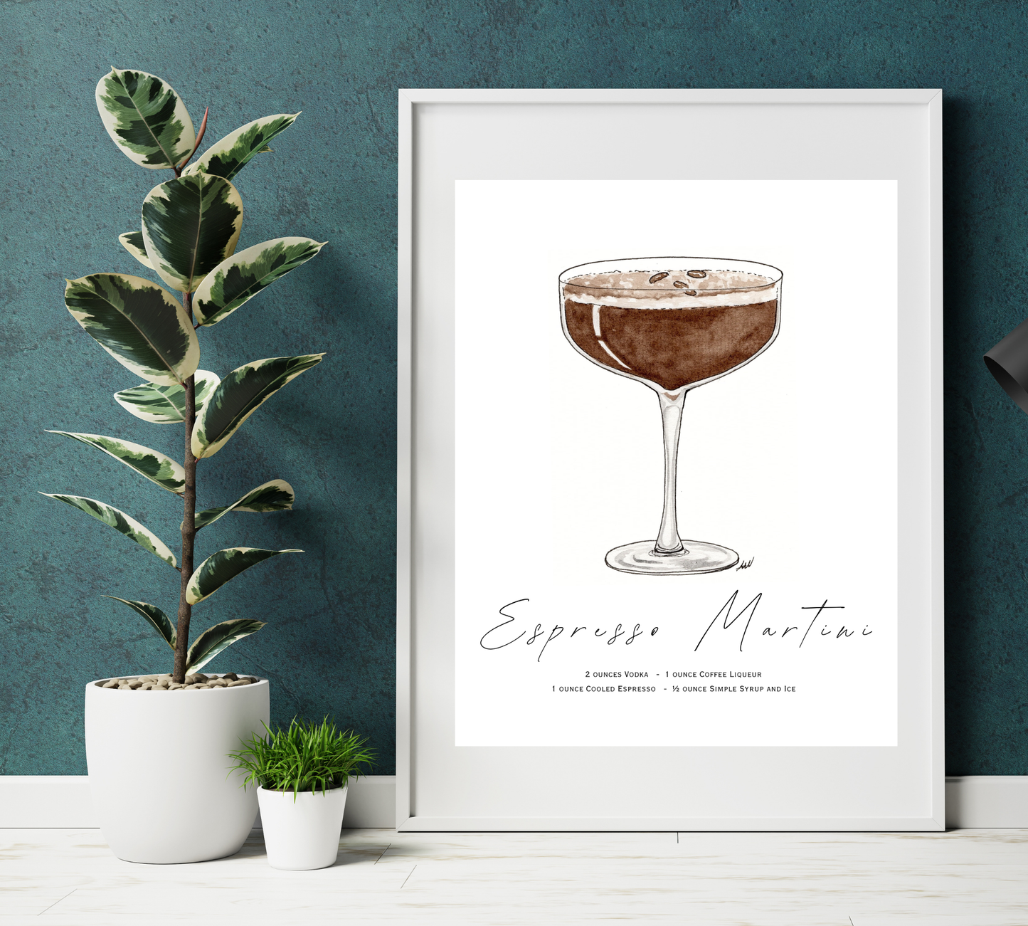 Espresso Martini - Pen and Watercolor Archival Art Print