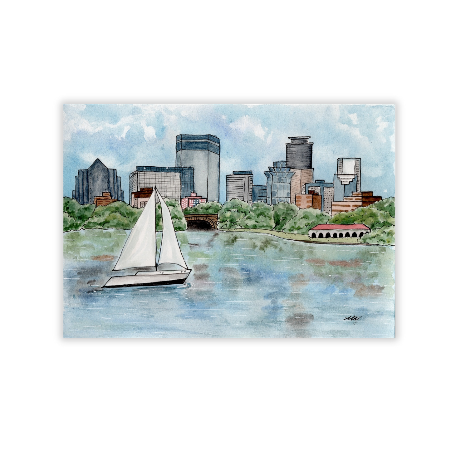 Bde Maka Ska view of Minneapolis Fine Art Print