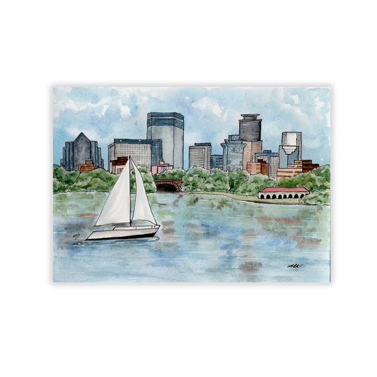 Bde Maka Ska view of Minneapolis Fine Art Print