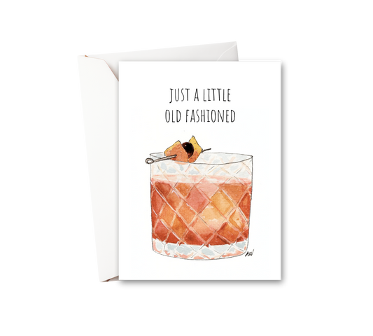 Old Fashioned Watercolor Greeting Card