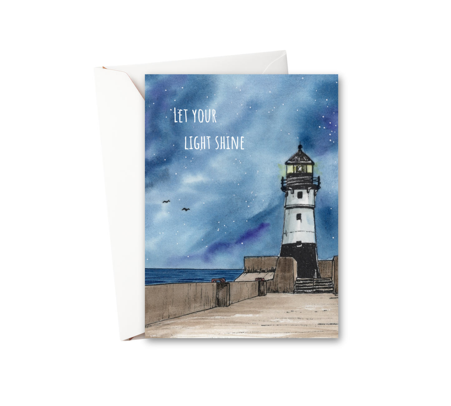 Let Your Light Shine Watercolor Greeting Card