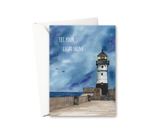 Let Your Light Shine Watercolor Greeting Card