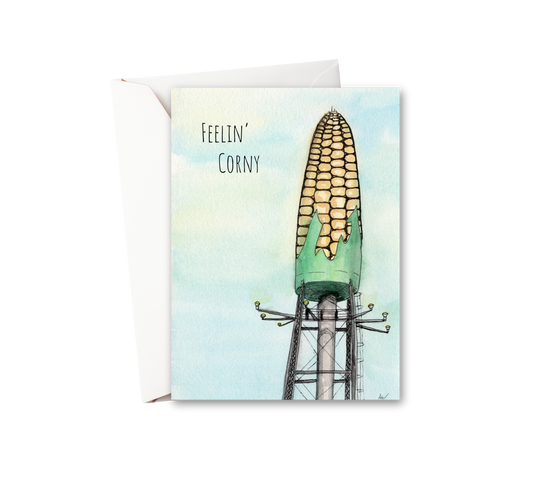 Feelin' Corny Watercolor Greeting Card