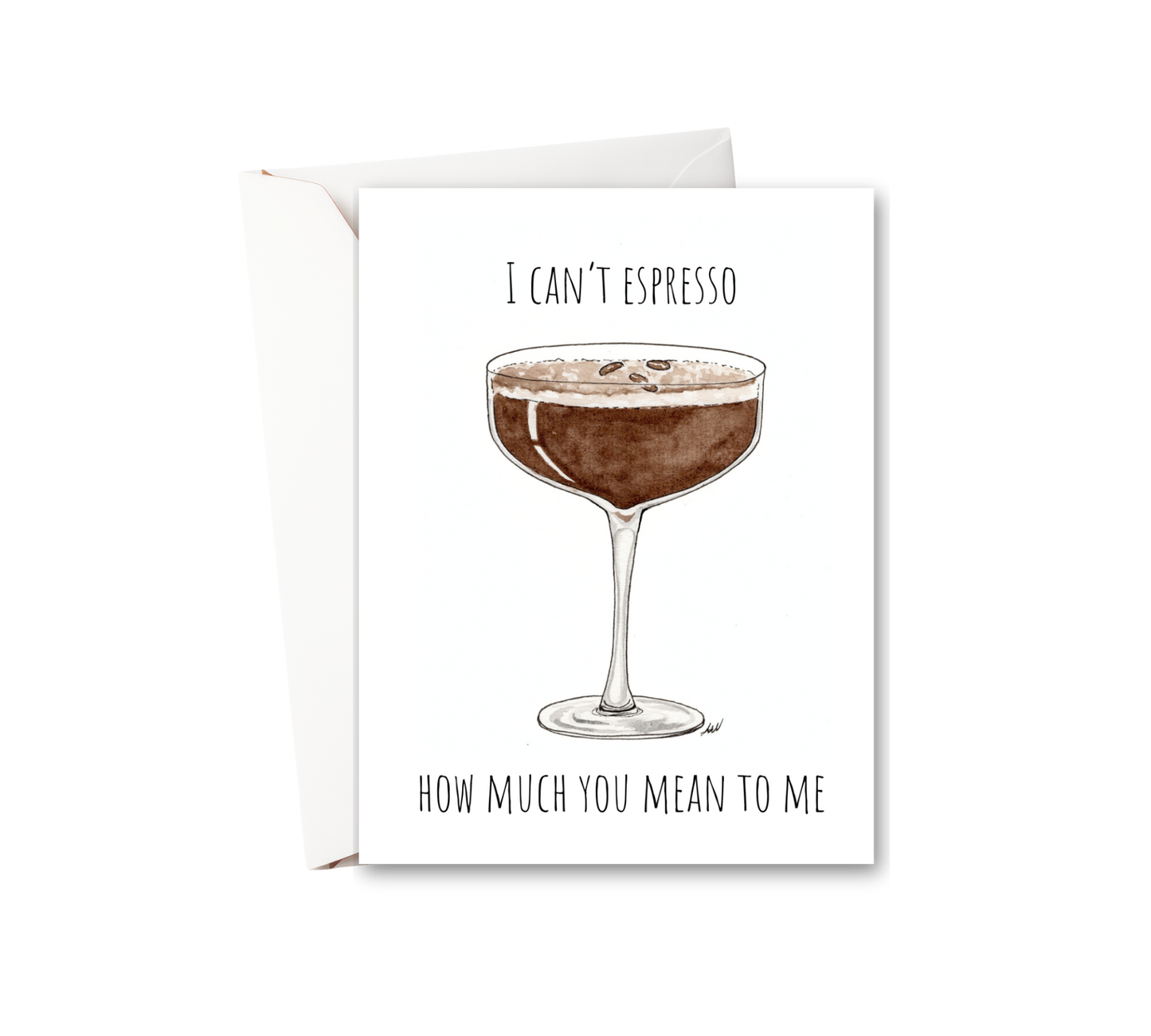 Espresso Martini Watercolor Greeting Card