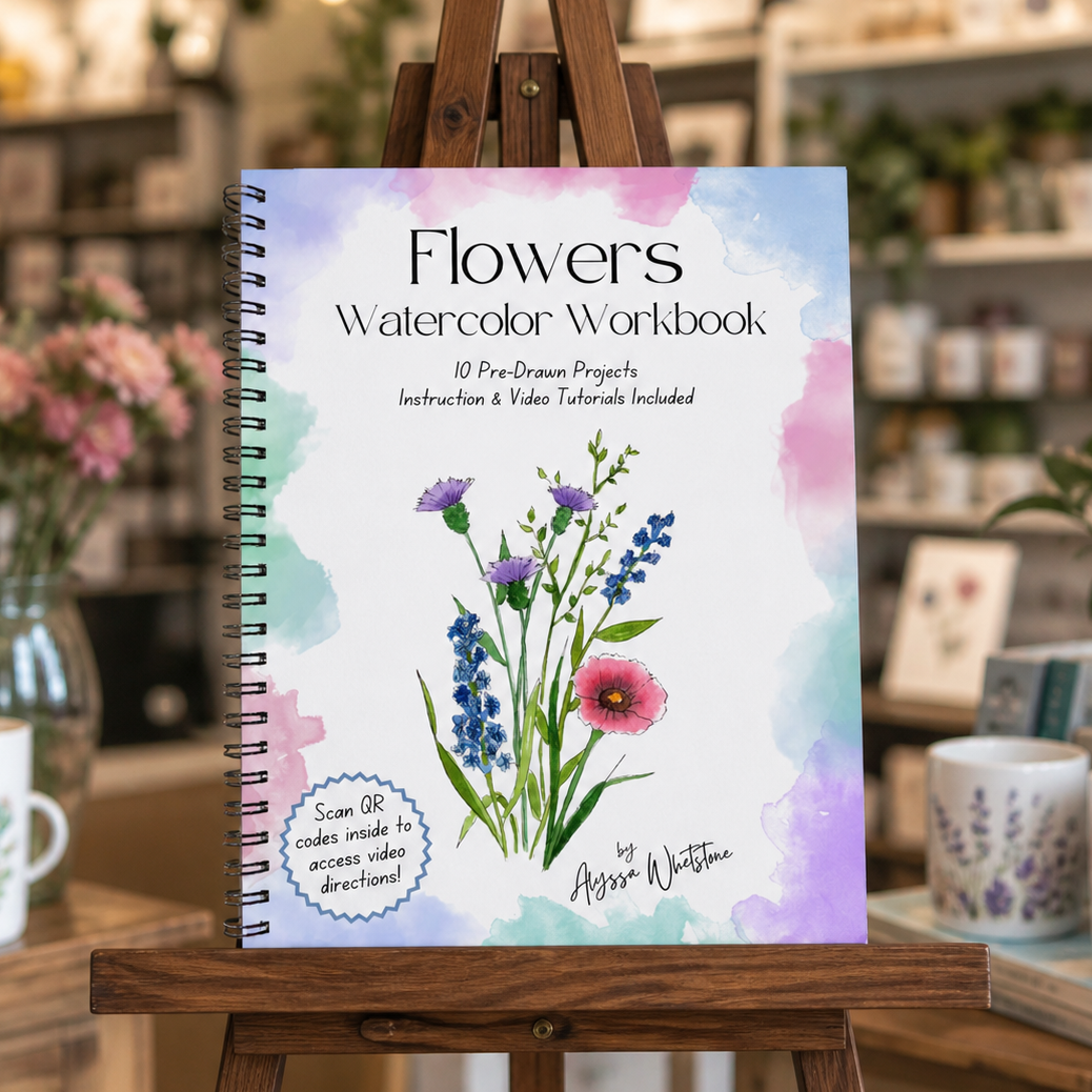 Flowers Watercolor Workbook in a store