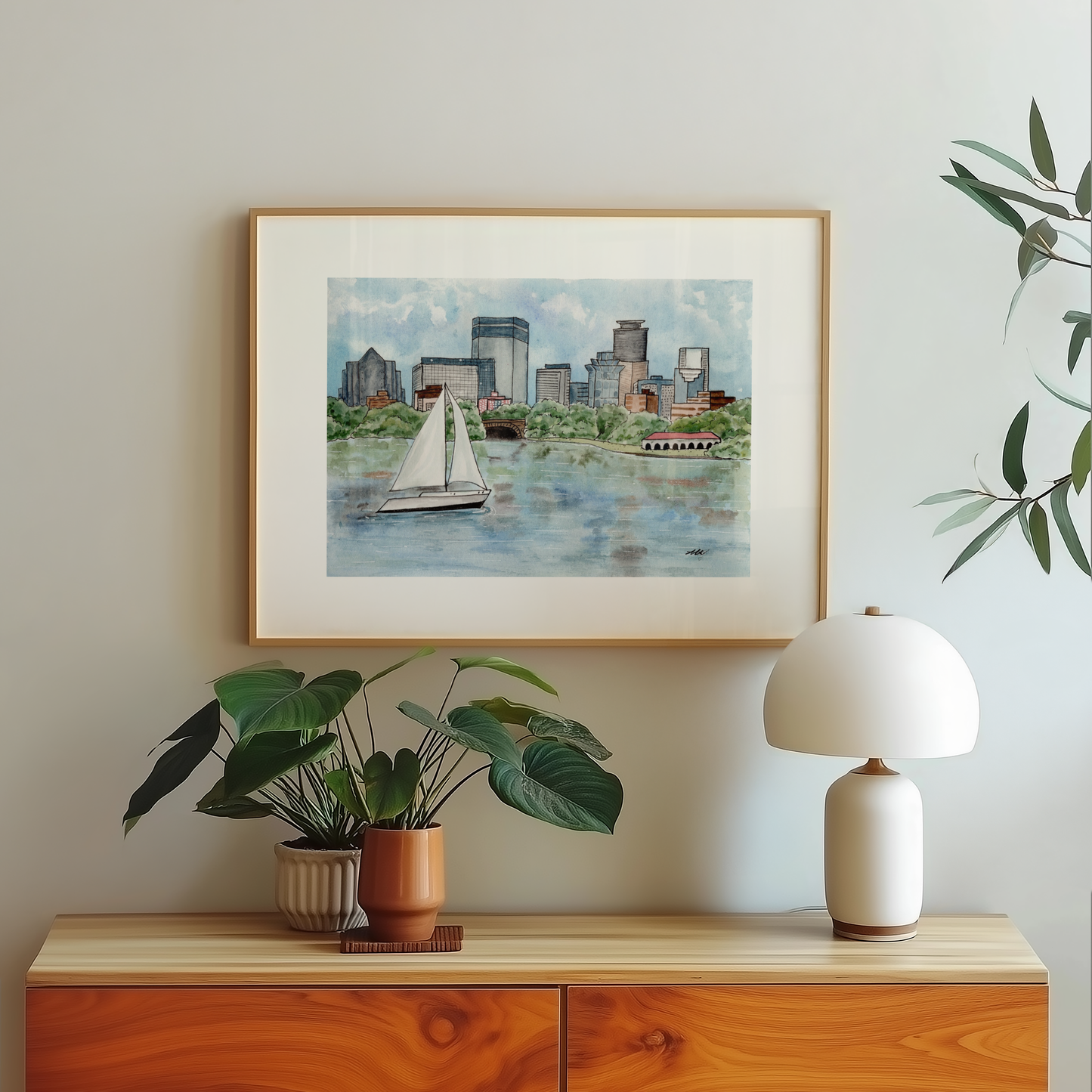 Bde Maka Ska view of Minneapolis Fine Art Print