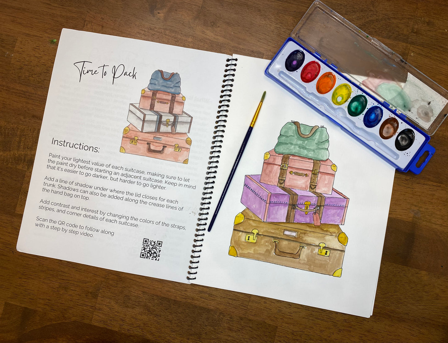 Adventure Watercolor Workbook - Video Directions Included