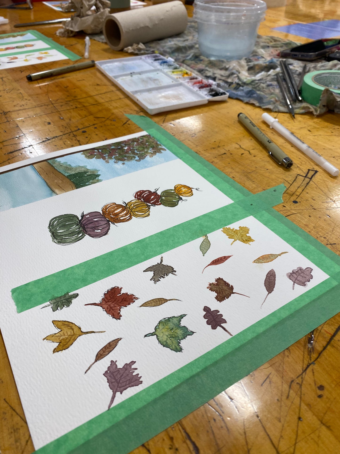 Autumn Bookmark Watercolor Class with Farmtown Brew Hall