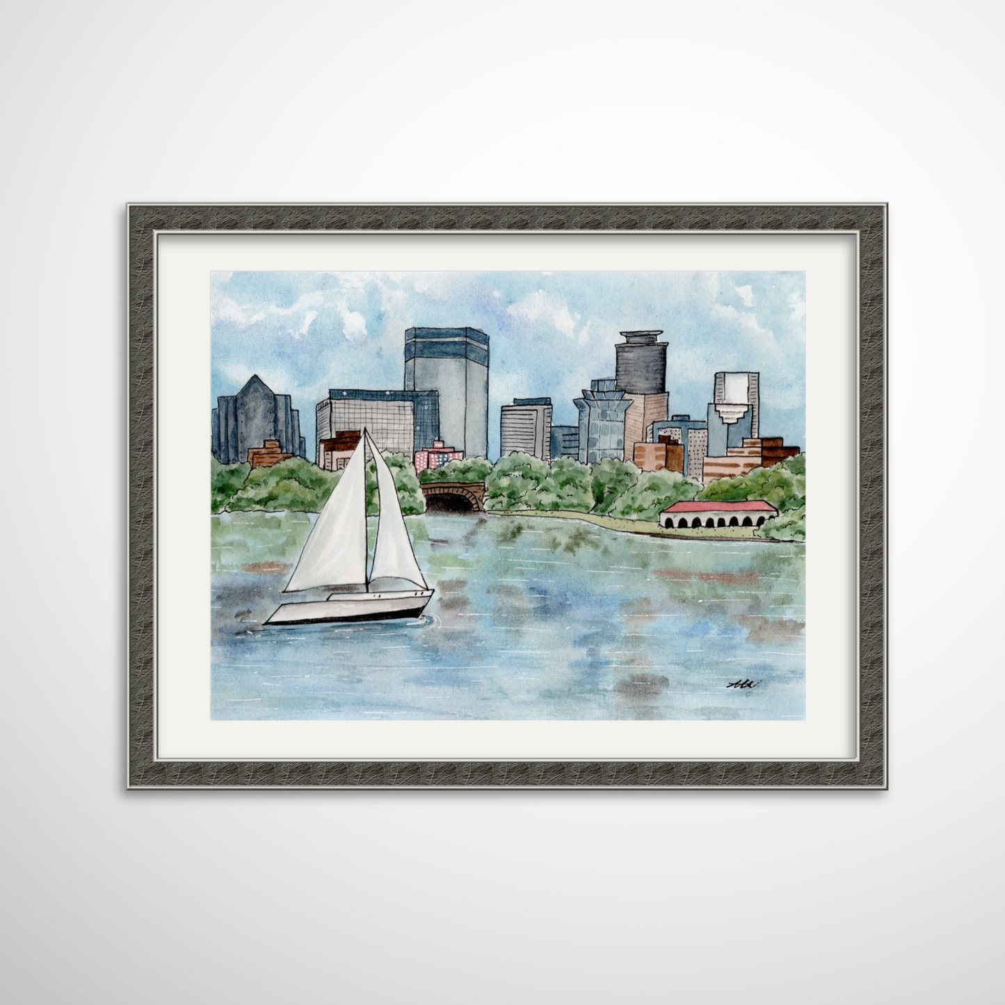 Bde Maka Ska view of Minneapolis Fine Art Print