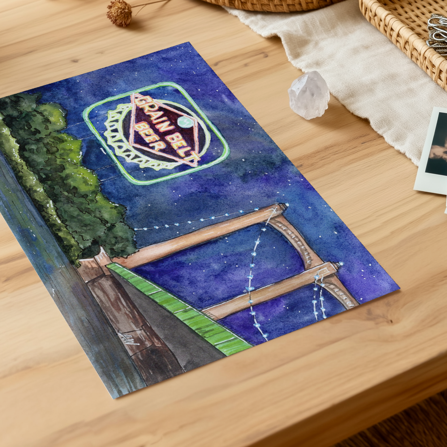 Grain Belt Beer Sign at Night Fine Art Print