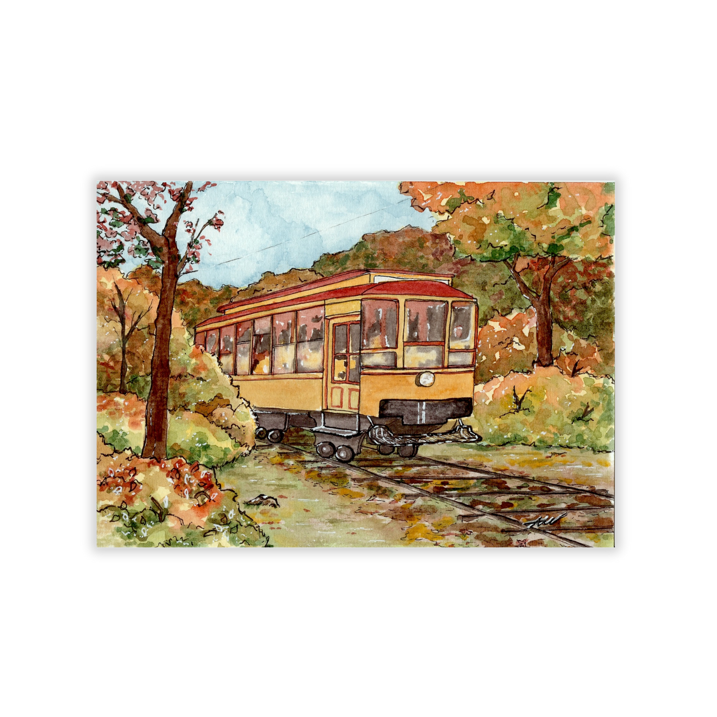 Trolley in Autumn Fine Art Print